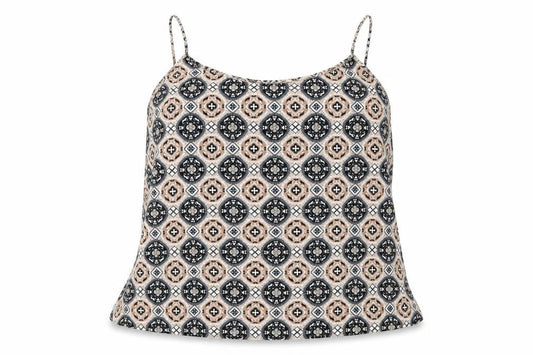 New Look Womens Beige Geometric  Camisole Blouse Size 8