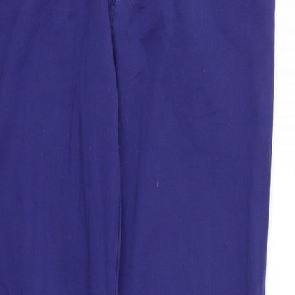 Close-up detail of EPTISON women’s blue trousers, size UK 32, 30-inch leg