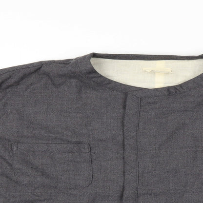 Close-up detail of toohot women’s grey jacket, size UK 2