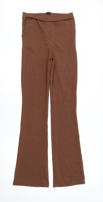 Back view of boom studio women’s brown basic t-shirt, size M, - trousers included