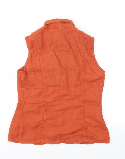 Back view of ICE women’s orange basic t-shirt, size L