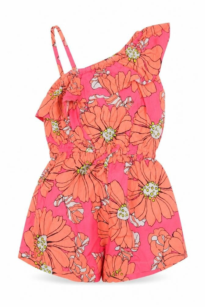 Next  Girls Orange Floral  Playsuit One-Piece Size 4 Years