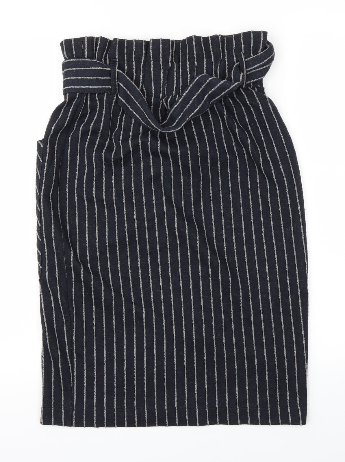 Next  Womens Blue Striped  A-Line Skirt Size 8  - Stretch waistband