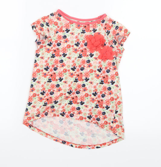 TU Girls Red Floral  Basic T-Shirt Size 6 Years