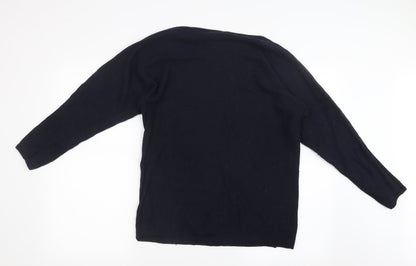 Back view of Dorothy Perkins women’s blue knit jumper, size UK 14