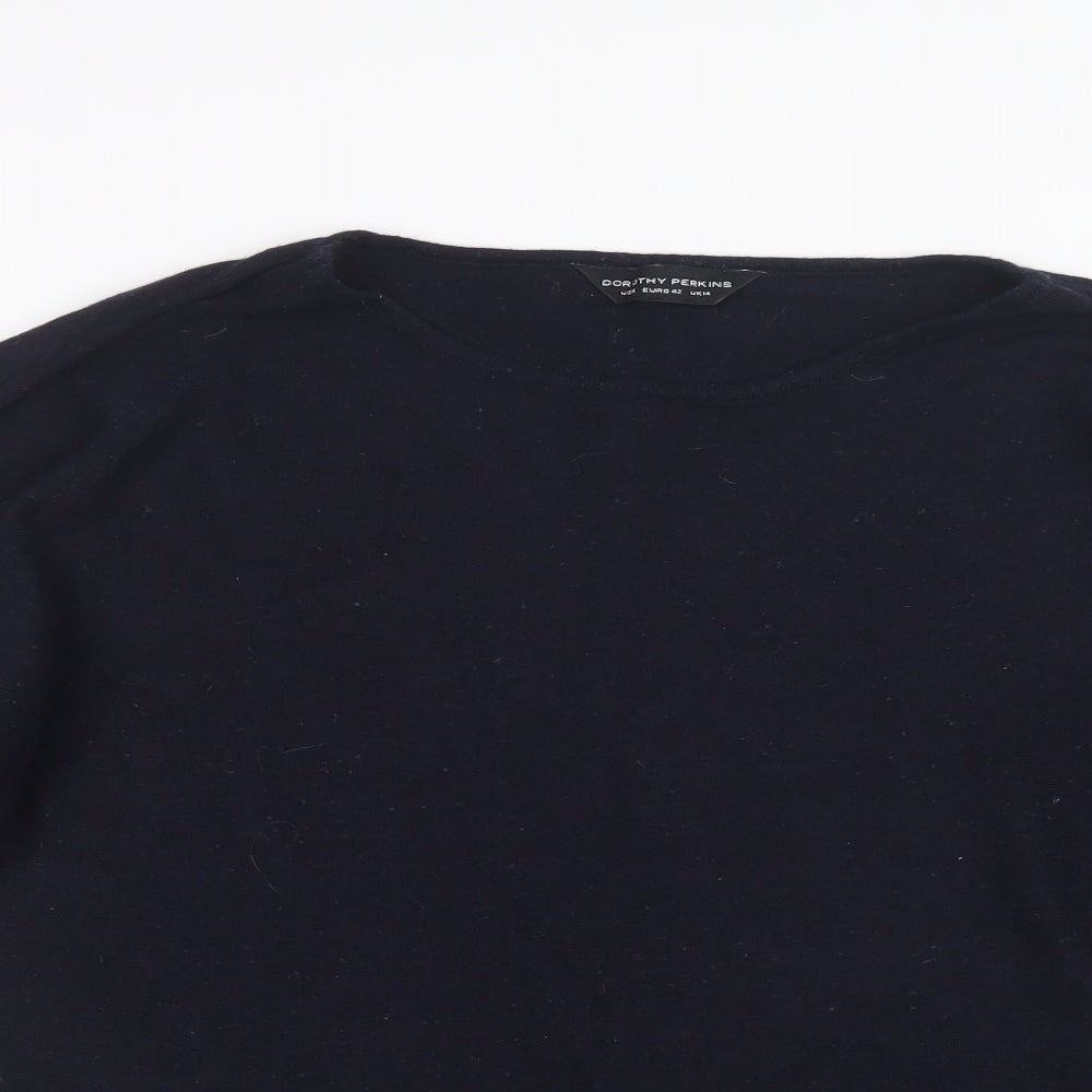 Dorothy Perkins Womens Blue  Knit Pullover Jumper Size 14