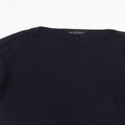 Close-up detail of Dorothy Perkins women’s blue knit jumper, size UK 14