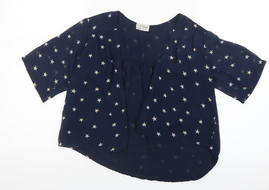 NEXT Girls Blue Geometric Mesh Jacket  Size 7 Years  - Stars
