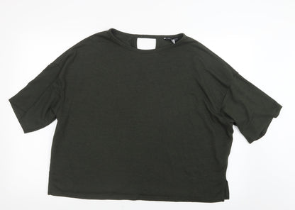 Additional front view of Dorothy Perkins women’s green knit jumper, size UK 16