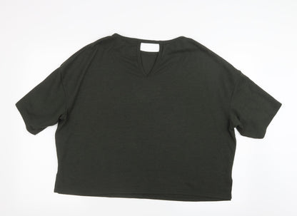 Back view of Dorothy Perkins women’s green knit jumper, size UK 16
