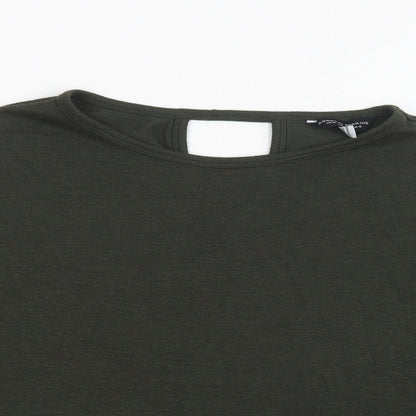 Close-up detail of Dorothy Perkins women’s green knit jumper, size UK 16