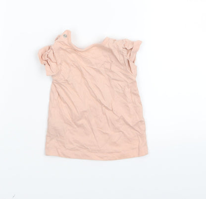 Back view of Nutmeg girls’ pink basic t-shirt, size 3-6, months