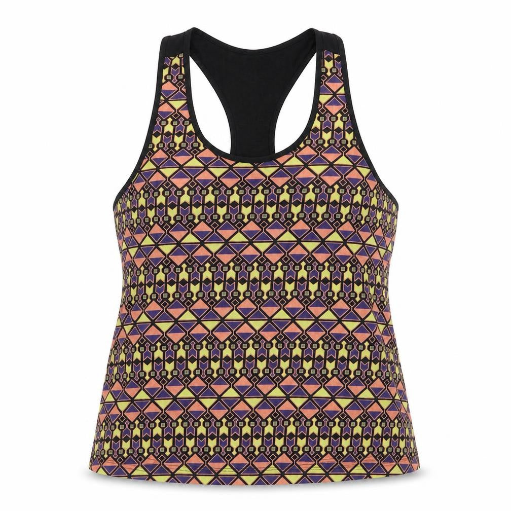Crivit Womens Black Geometric  Basic Tank Size 14