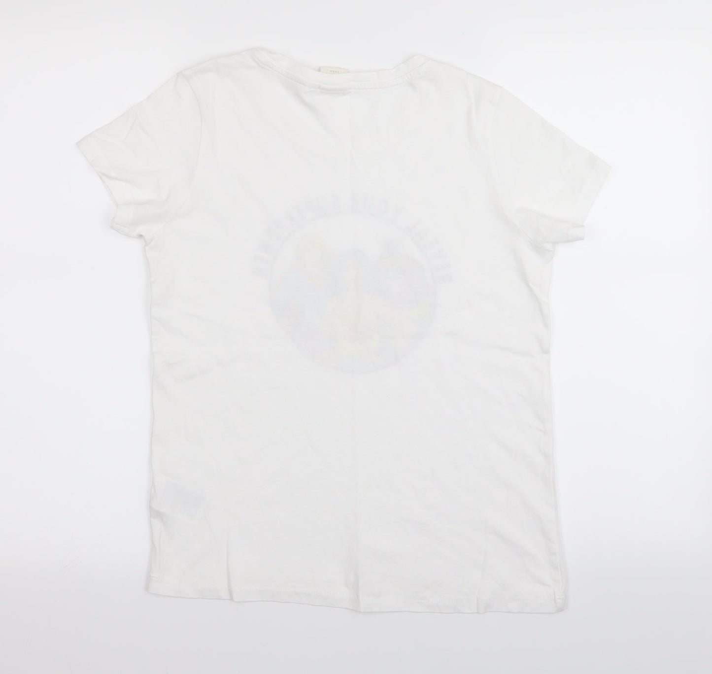 H&M Womens White   Basic T-Shirt Size 4