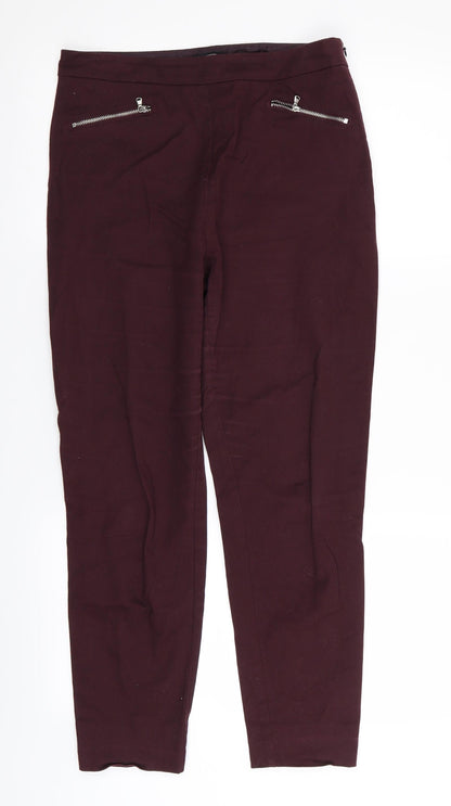 Additional front view of F&F women’s red trousers, size UK 8, 26-inch leg