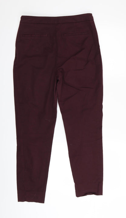 Back view of F&F women’s red trousers, size UK 8, 26-inch leg