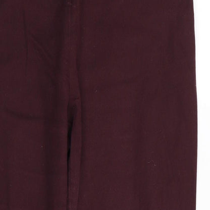 Close-up detail of F&F women’s red trousers, size UK 8, 26-inch leg