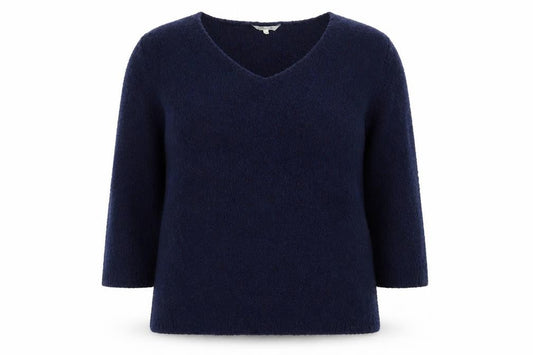 Front view of Peacocks women’s blue jumper, size XL