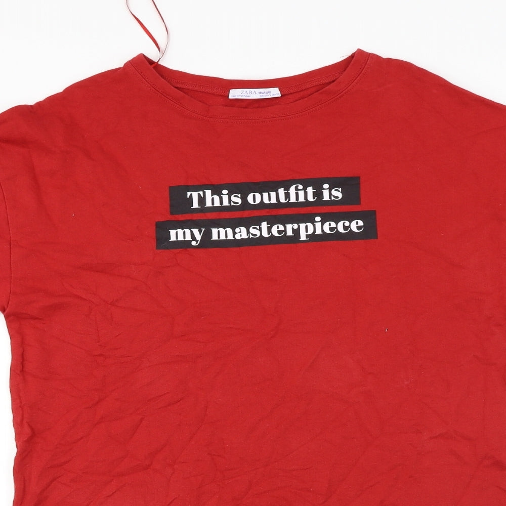Zara  Womens Red   Basic T-Shirt Size S