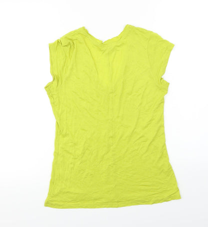 Back view of Miss Selfridge women’s yellow basic t-shirt, size UK 10