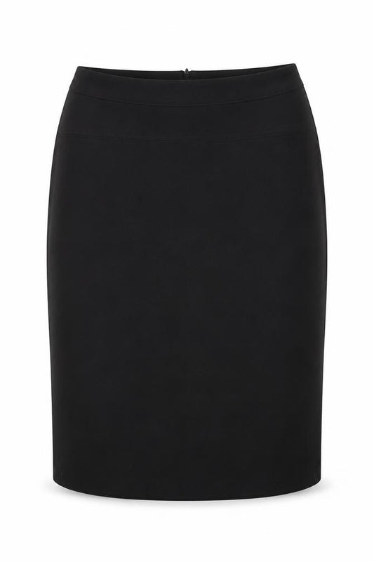 Front view of George women’s black a-line skirt, size UK 34, in