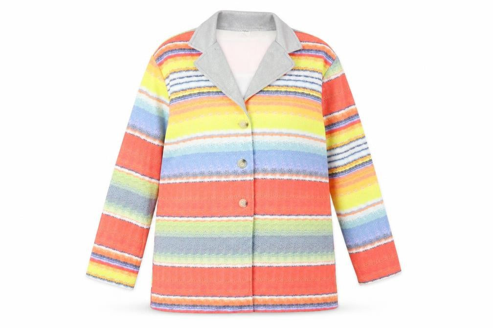 j.c fashion Womens Red Striped  Jacket Coat Size 4XL