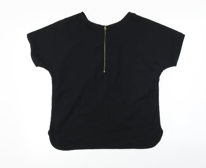 Back view of Papaya women’s black basic blouse, size UK 12