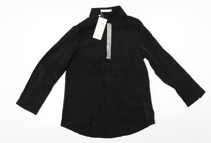 Additional front view of By Swan women’s black basic blouse, size L