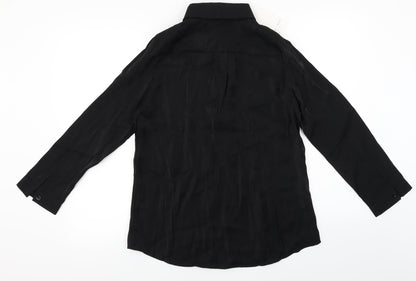 Back view of By Swan women’s black basic blouse, size L