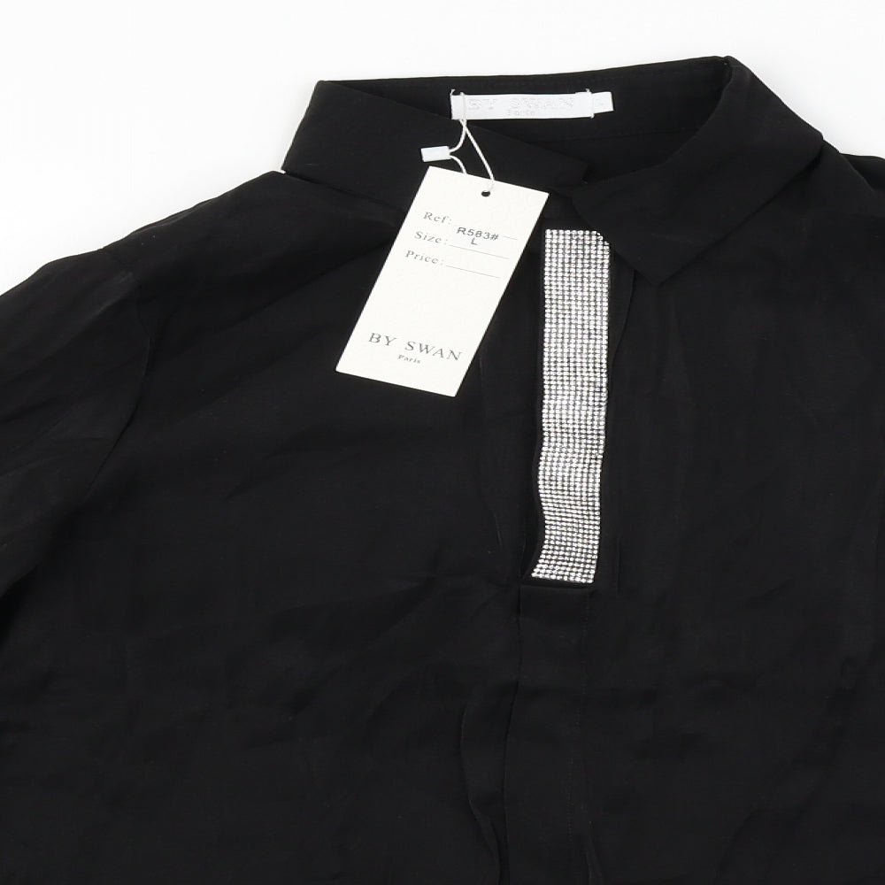 By Swan  Womens Black   Basic Blouse Size L