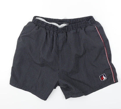 Additional front view of OCV men’s grey check bermuda shorts, size L