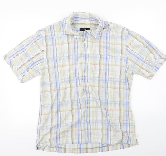 NEXT  Mens Grey Check   Button-Up Size L