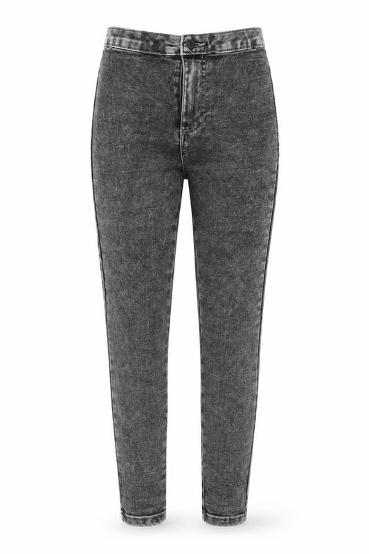Front view of denim co women’s grey skinny jeans, size UK 6, 28-inch leg