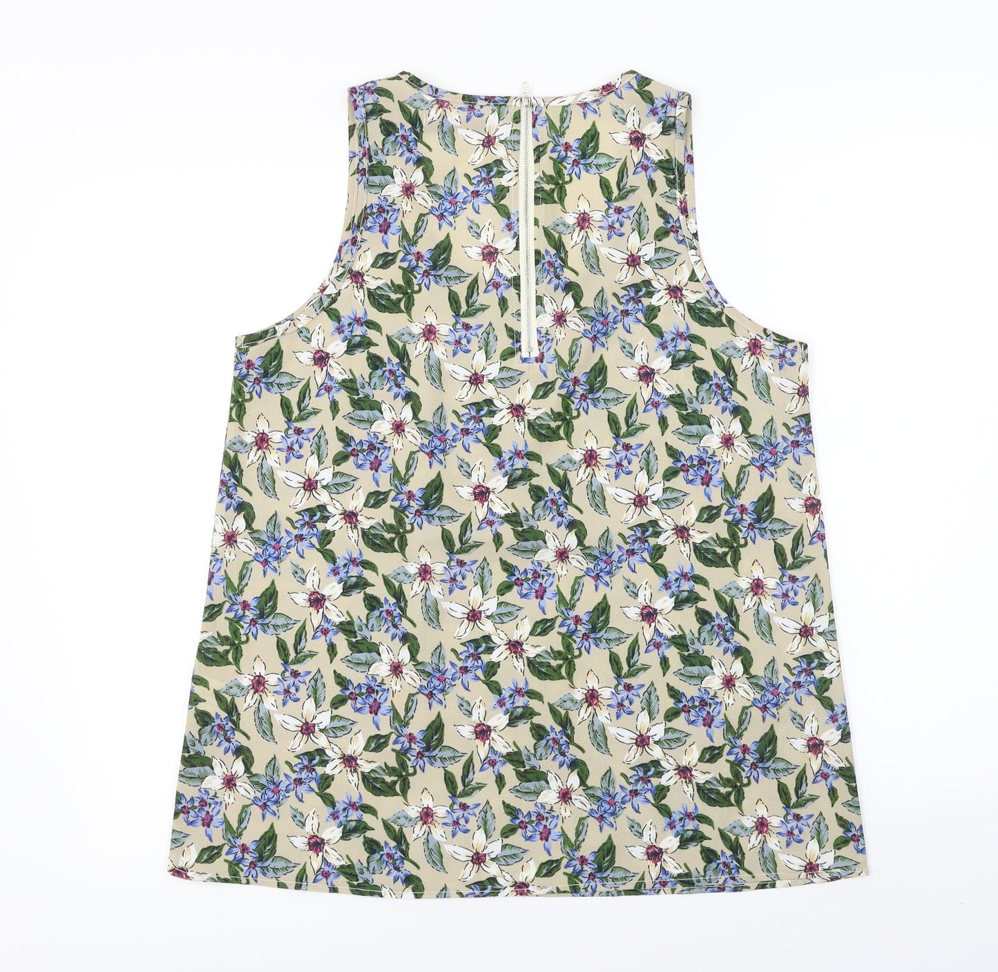 tenki  Womens Beige Floral  Basic Blouse Size L