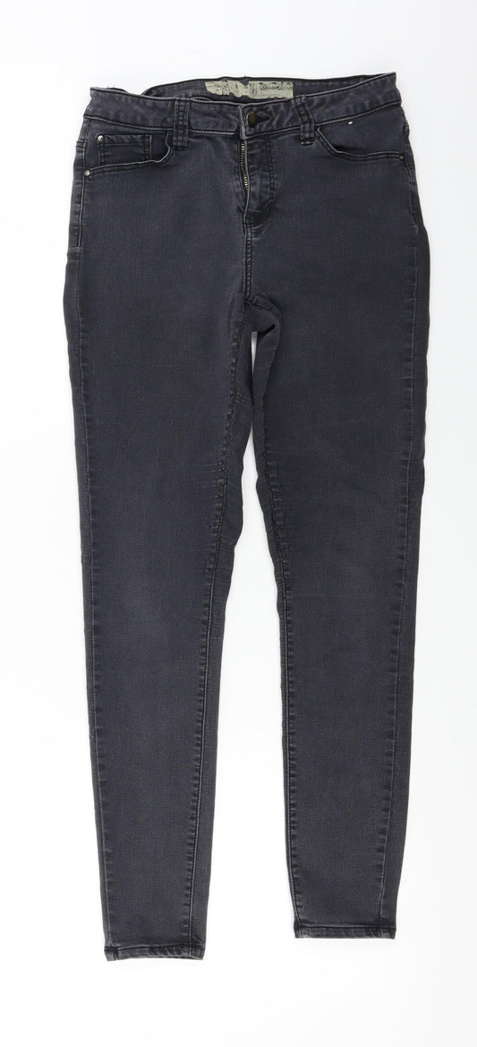 denim co Womens Grey   Straight Jeans Size 12 L25 in