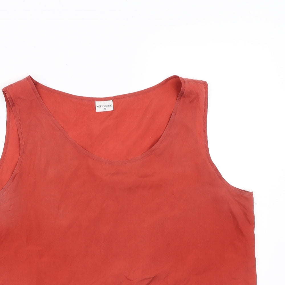 Preworn Womens Red   Basic Blouse Size 16  - rust coloured