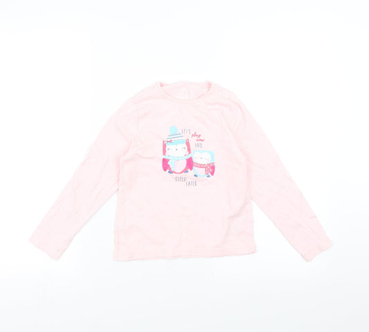 Young Dimension Girls Pink   Basic T-Shirt Size 6-7 Years  - animals