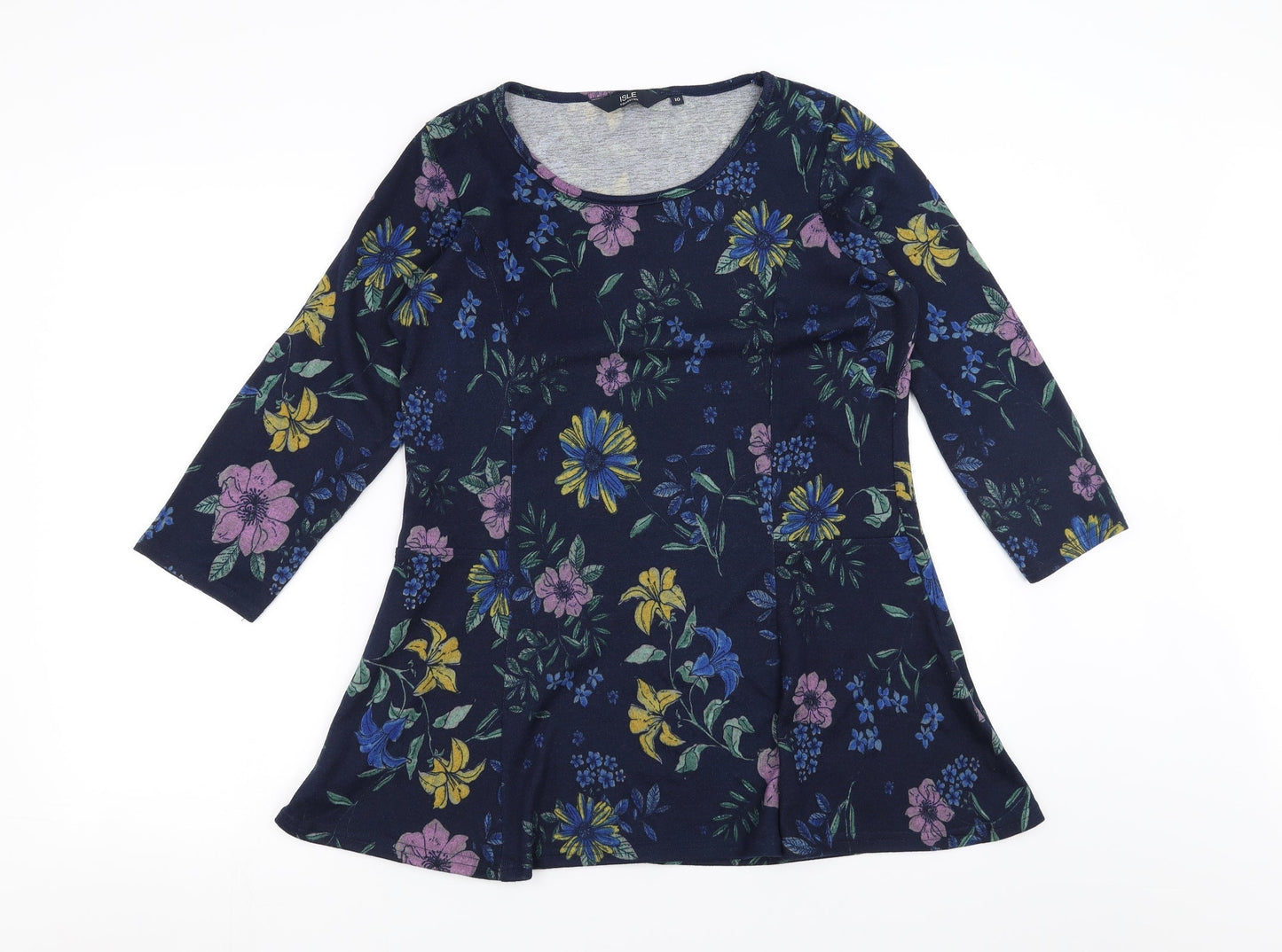 ISLE Womens Blue Floral  Pullover Jumper Size 10