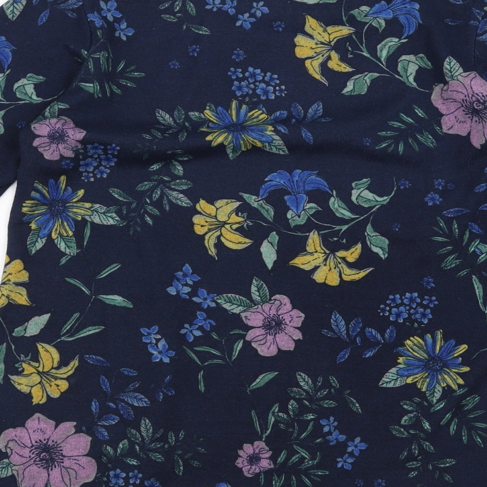 ISLE Womens Blue Floral  Pullover Jumper Size 10