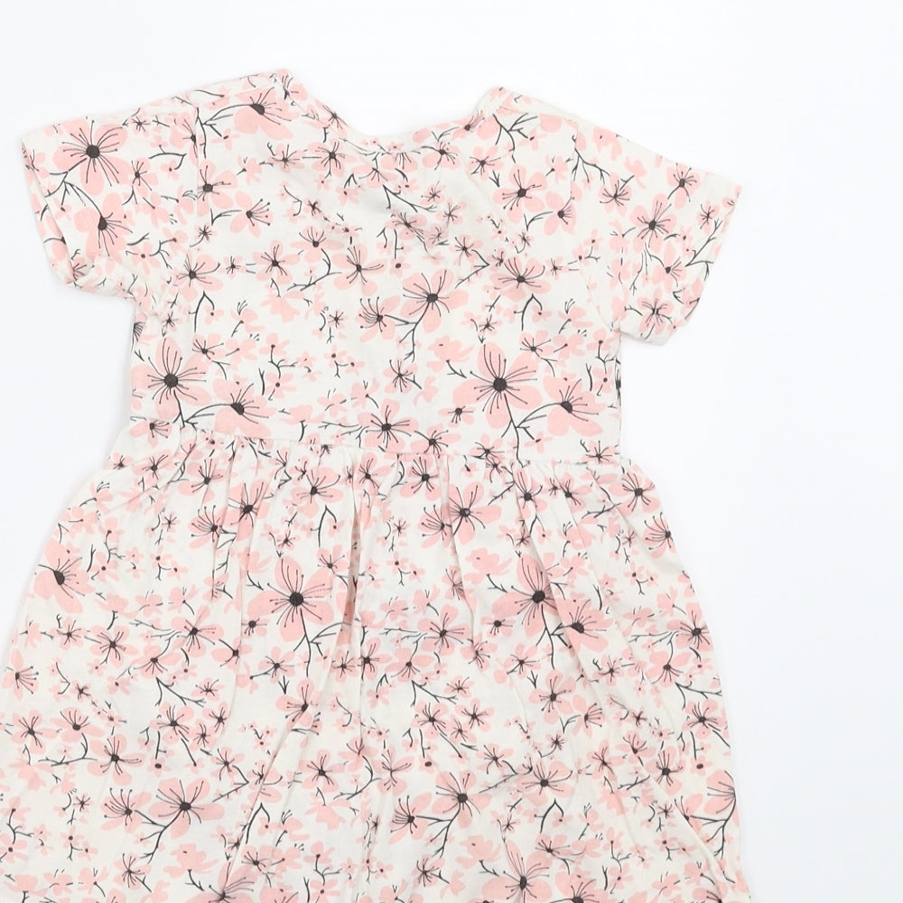 Preworn Girls Pink Floral  T-Shirt Dress  Size 12 Months