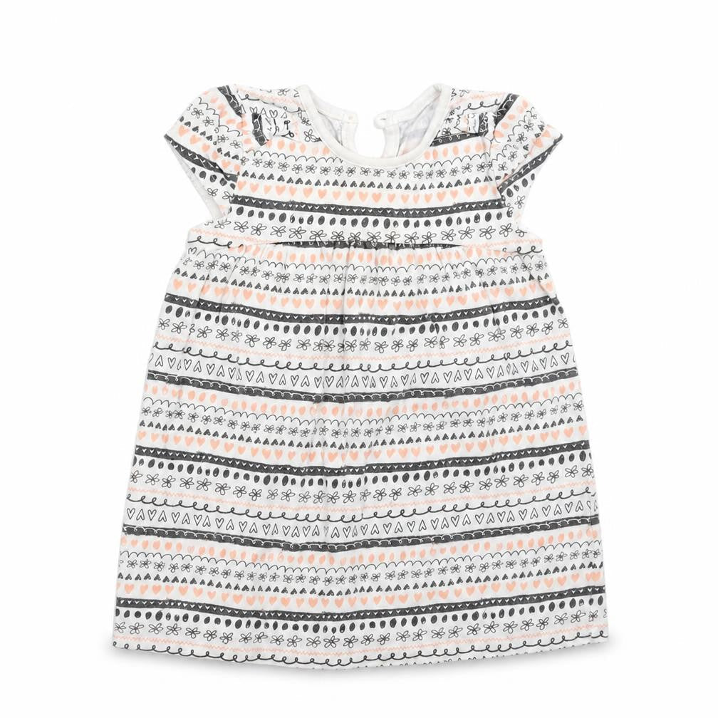 George Girls White Geometric  T-Shirt Dress  Size 12-18 Months