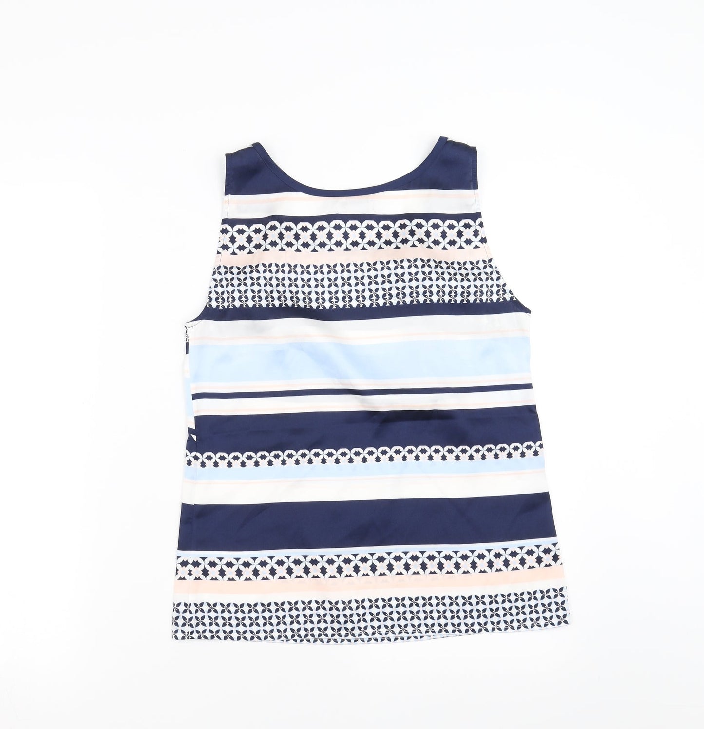 H&M Womens Blue Geometric  Basic Blouse Size 8