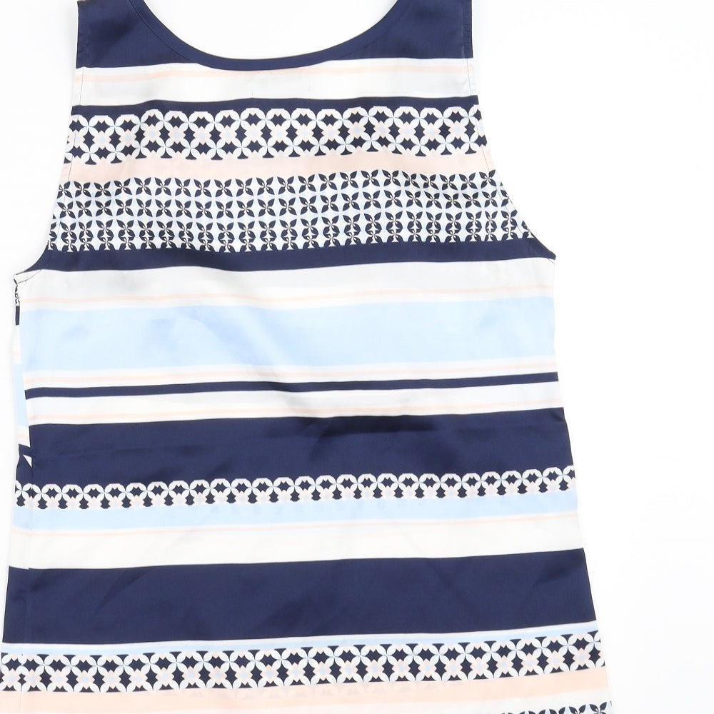 H&M Womens Blue Geometric  Basic Blouse Size 8
