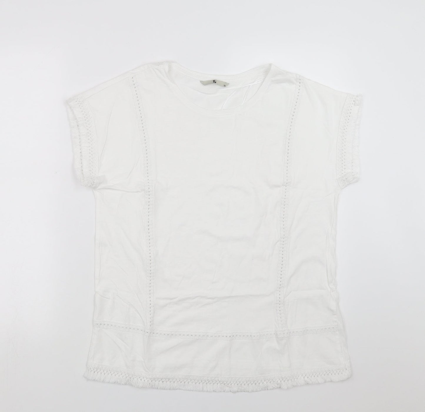 Sainsburys Womens White   Basic T-Shirt Size 16