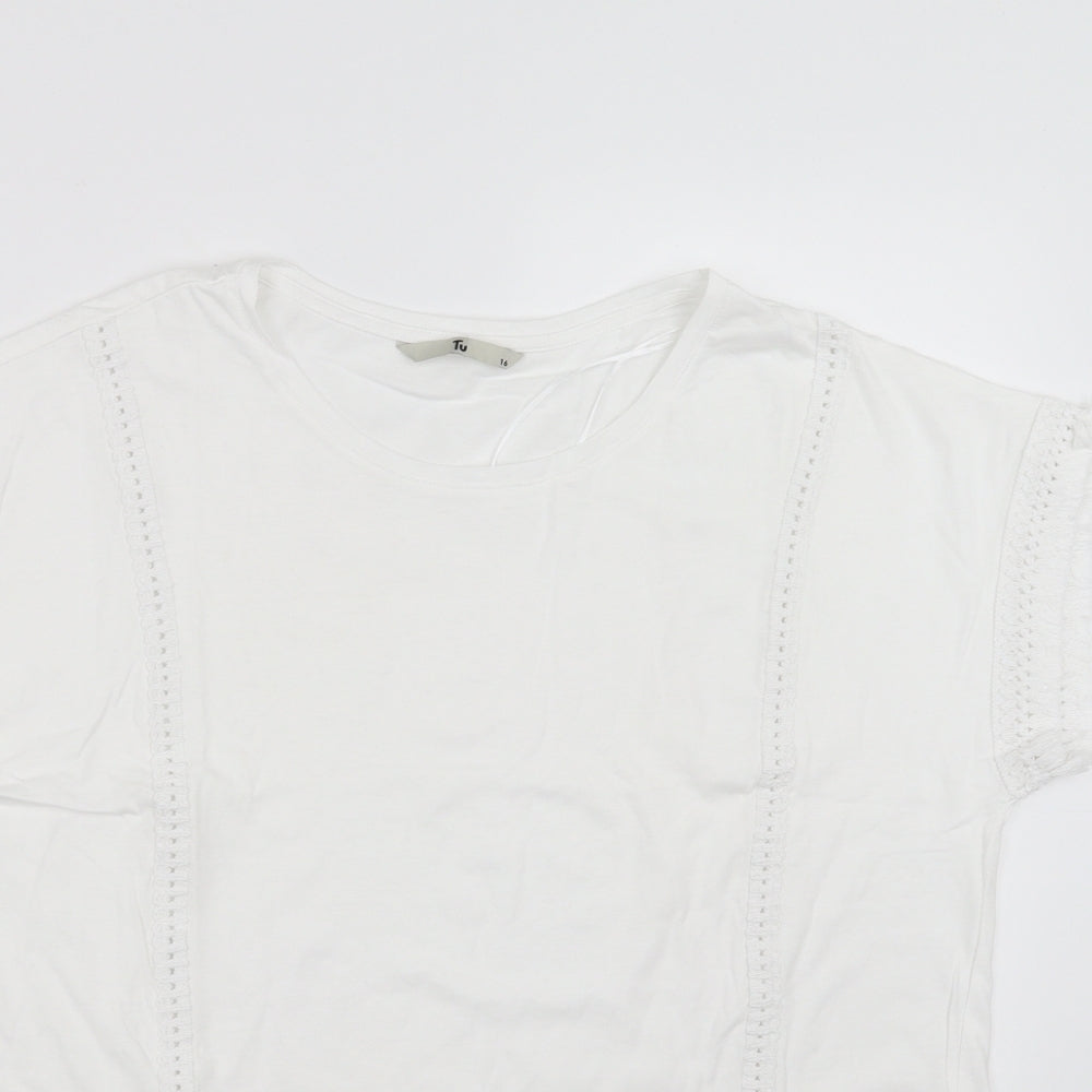 Sainsburys Womens White   Basic T-Shirt Size 16