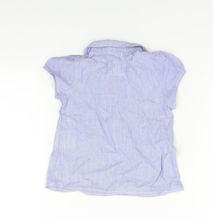 Back view of H&M girls’ blue fit & flare, size 6-9, months