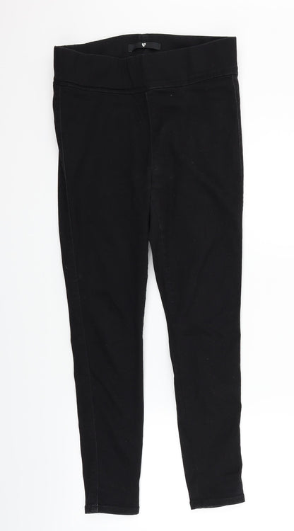 Additional front view of Very women’s black straight jeans, size UK 12, 25-inch leg