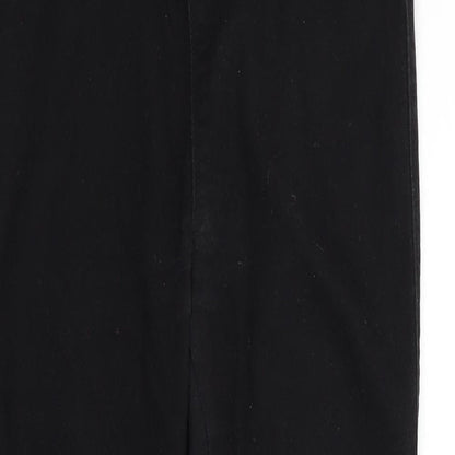 Close-up detail of Very women’s black straight jeans, size UK 12, 25-inch leg