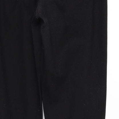 Brand and care label for Very women’s black straight jeans, size UK 12, 25-inch leg