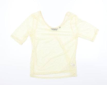 Additional front view of Dorothy Perkins women’s yellow basic blouse, size UK 16